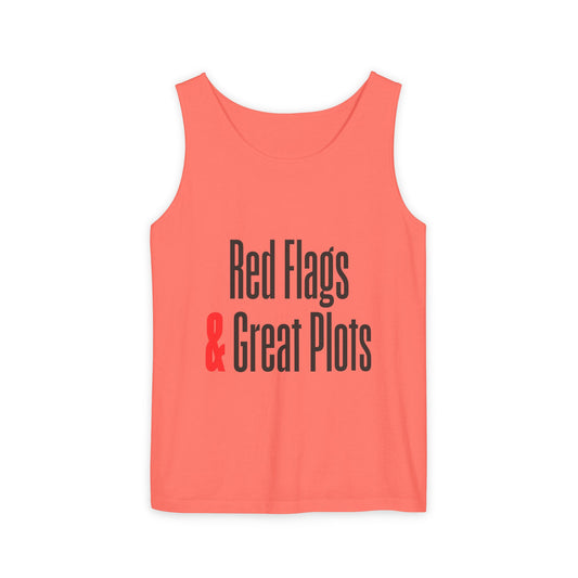 Funny Red Flags & Great Plots Tank Top for Casual Wear