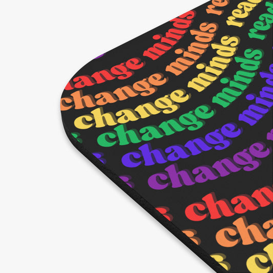 Colorful Motivational Mouse Pad, Read Books Change Minds Desk Accessory, Gift for Students, Book Lovers, Office Decor, Inspirational Gift