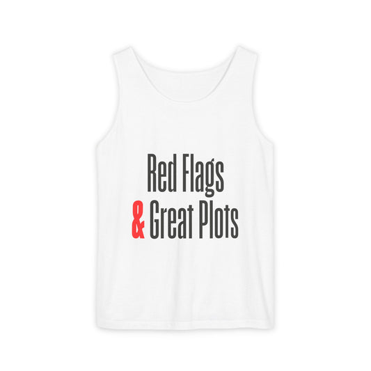 Funny Red Flags & Great Plots Tank Top for Casual Wear